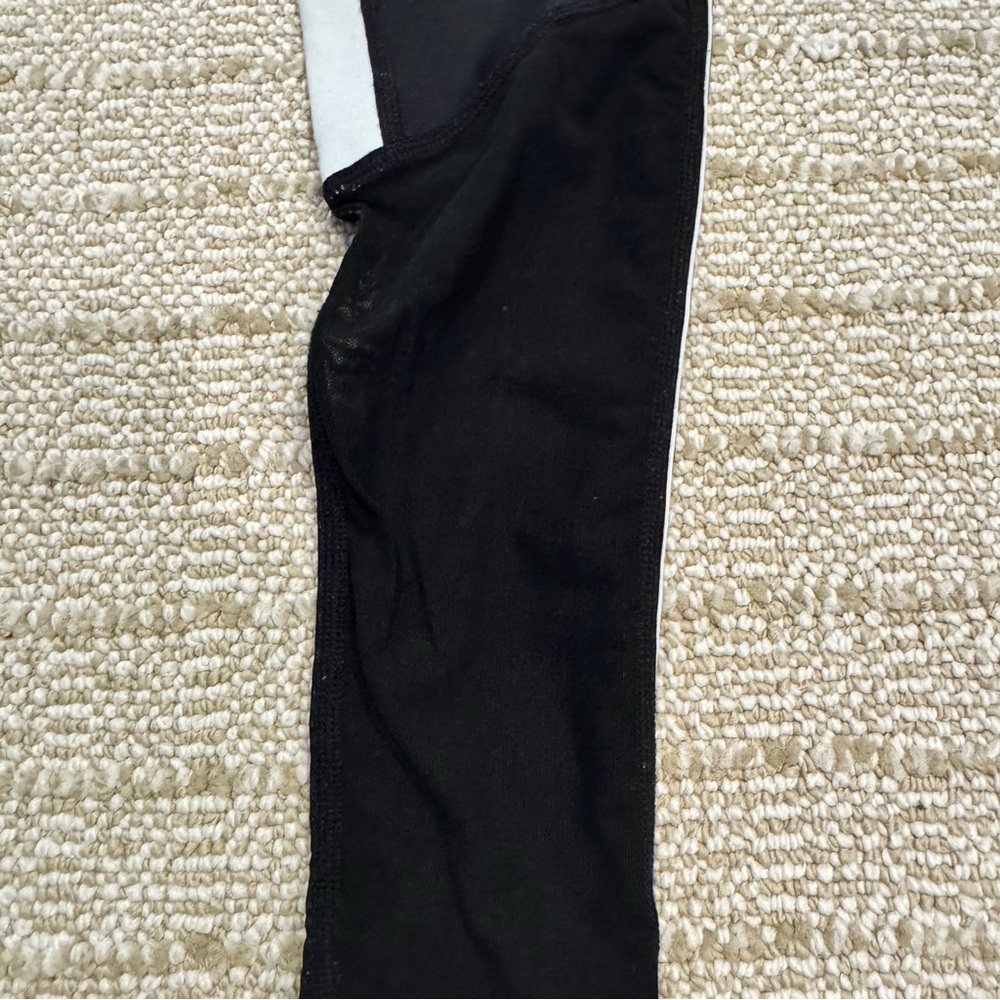 Alo Yoga Mesh High Waist Trainer Black White Logo Stripe Leggings | XS - Picture 8 of 10